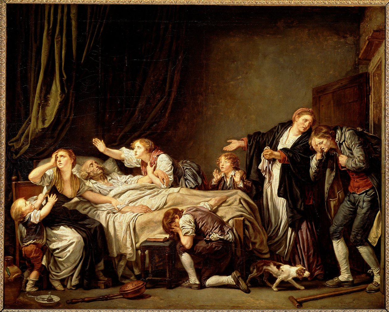 Sonen straffad (olja på duk av Jean Baptiste Greuze