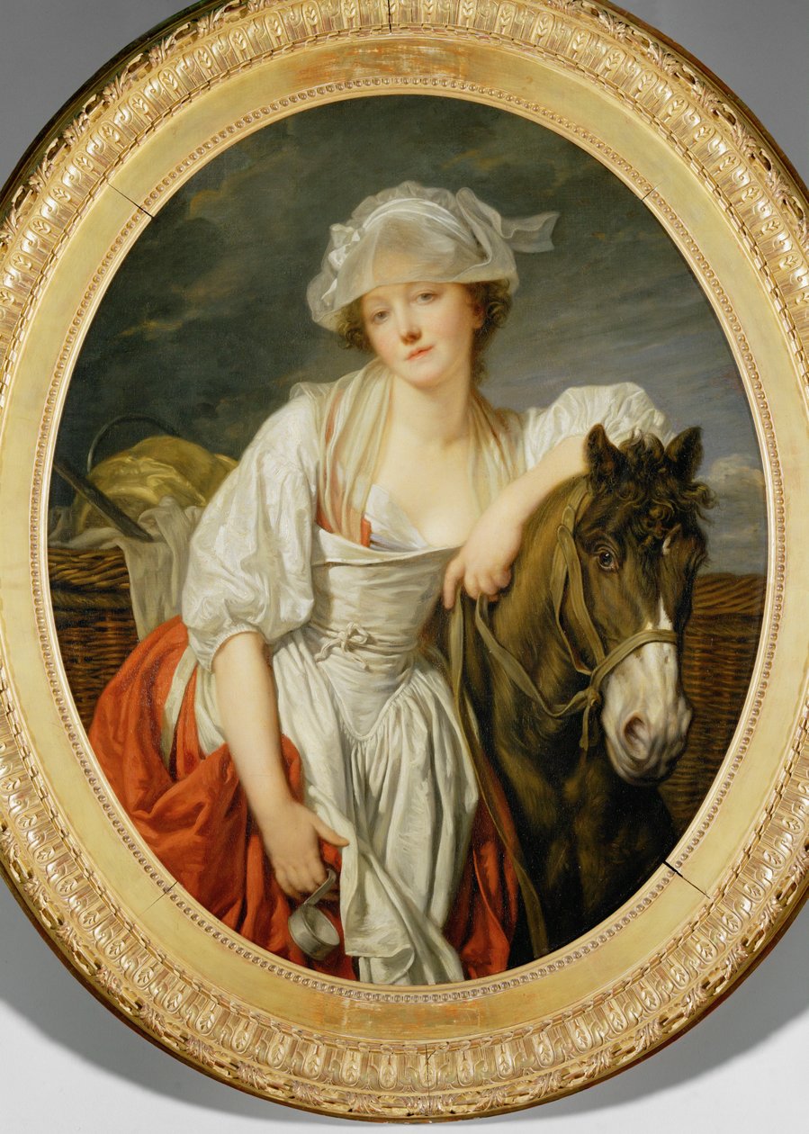 Mjölkerskan (målning på duk) av Jean Baptiste Greuze