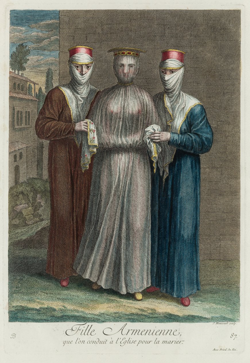 Armenisk brud före bröllopet, 1714. av Jean Baptiste Haussard