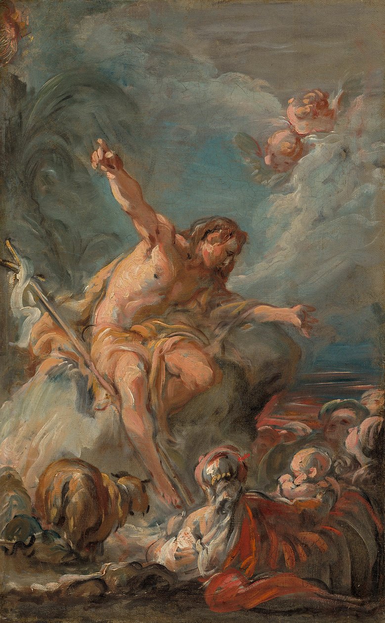 Johannes Döparen predikar i öknen av Jean Baptiste Henri Deshays