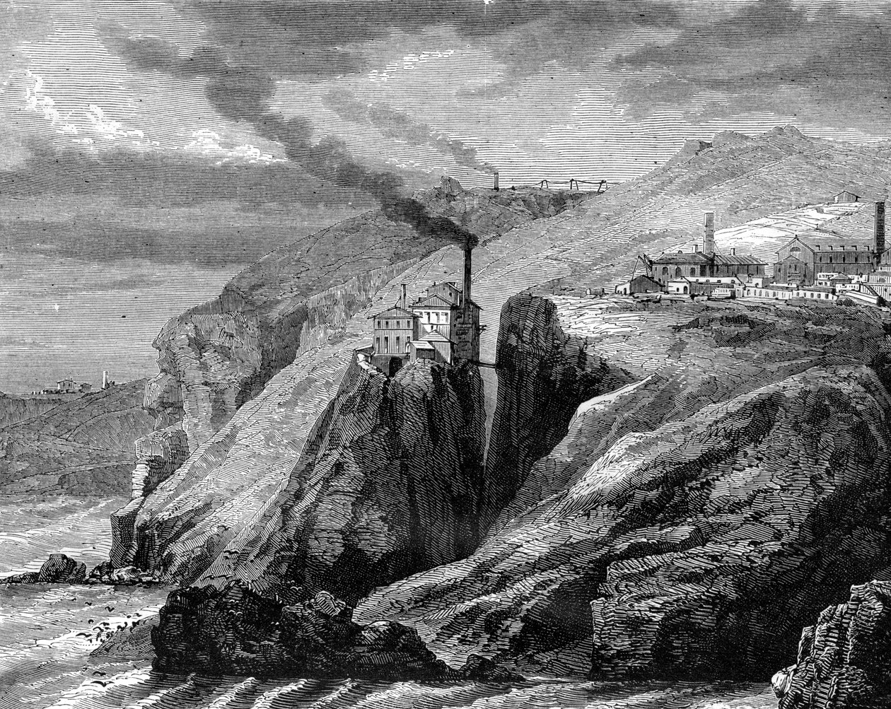 En vy över Cornwall, England, 1800-talet. av Jean Baptiste Henri Durand Brager