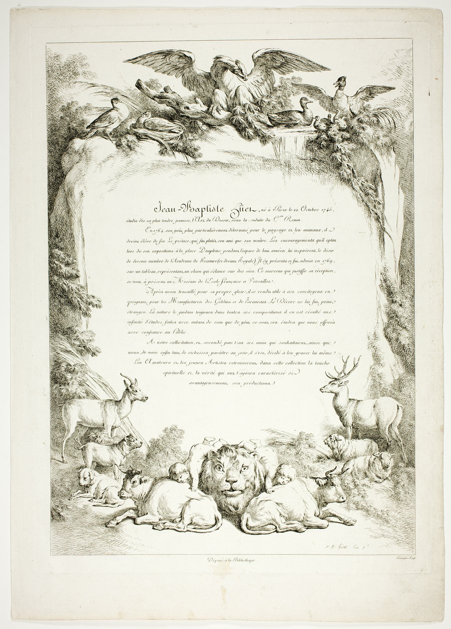 Biografisida från Oeuvres de J. B. Huet av Jean Baptiste Huet