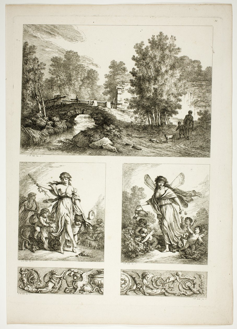Plåt 22 av 38 från Oeuvres de J. B. Huet av Jean Baptiste Huet