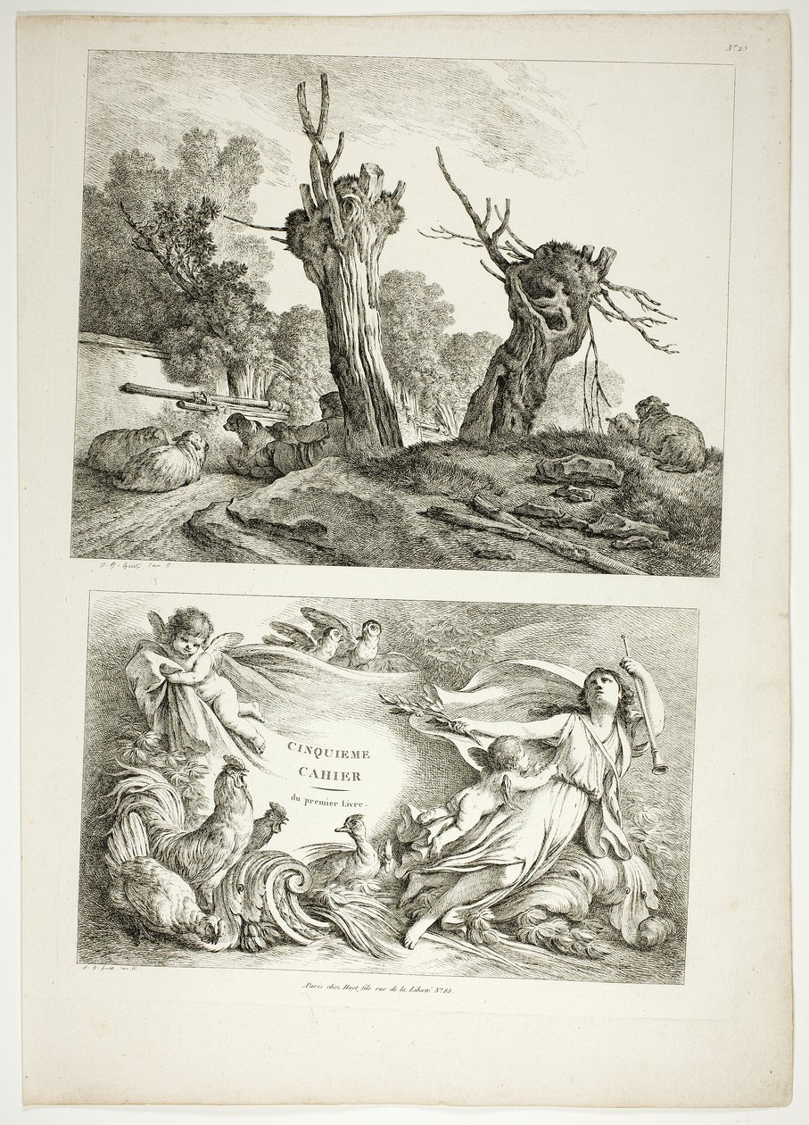 Plåt 25 av 38 från Oeuvres de J. B. Huet av Jean Baptiste Huet