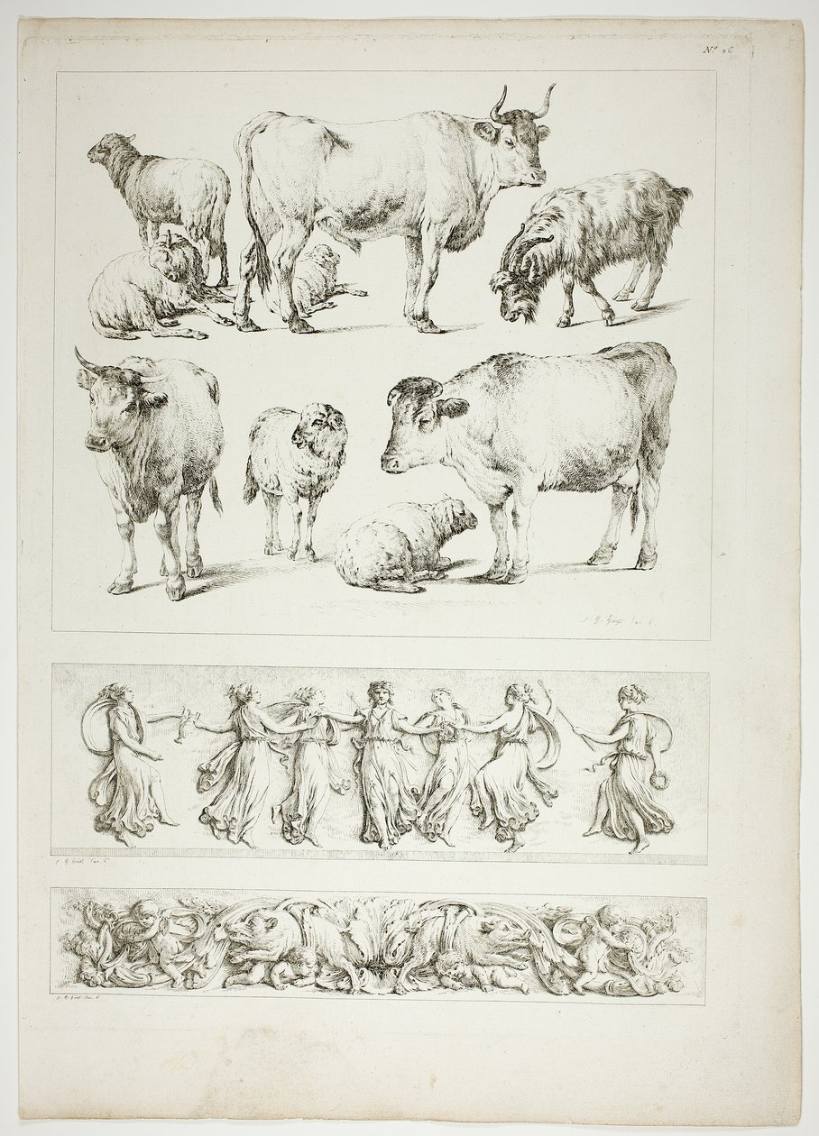 Plåt 26 av 38 från Oeuvres de J. B. Huet av Jean Baptiste Huet