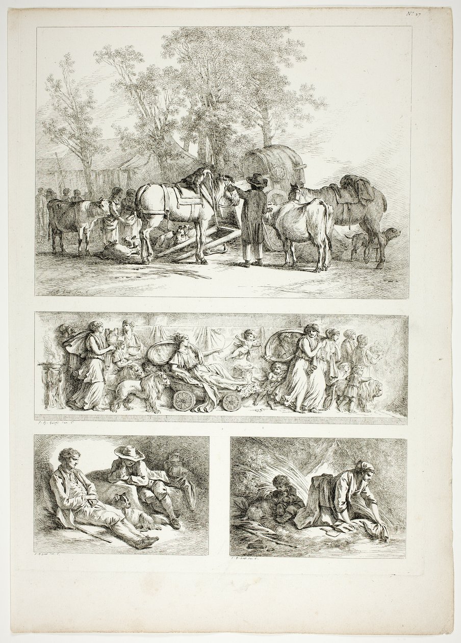 Plåt 27 av 38 från Oeuvres de J. B. Huet av Jean Baptiste Huet