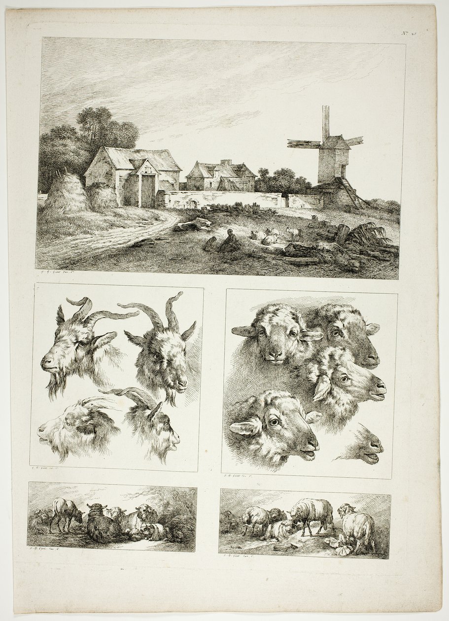 Plåt 28 av 38 från Oeuvres de J. B. Huet av Jean Baptiste Huet
