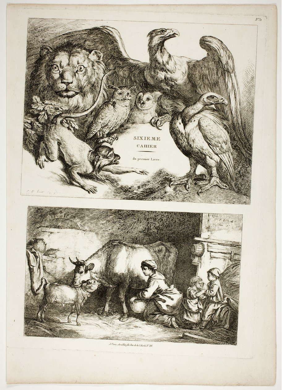 Plåt 31 av 38 från Oeuvres de J. B. Huet av Jean Baptiste Huet