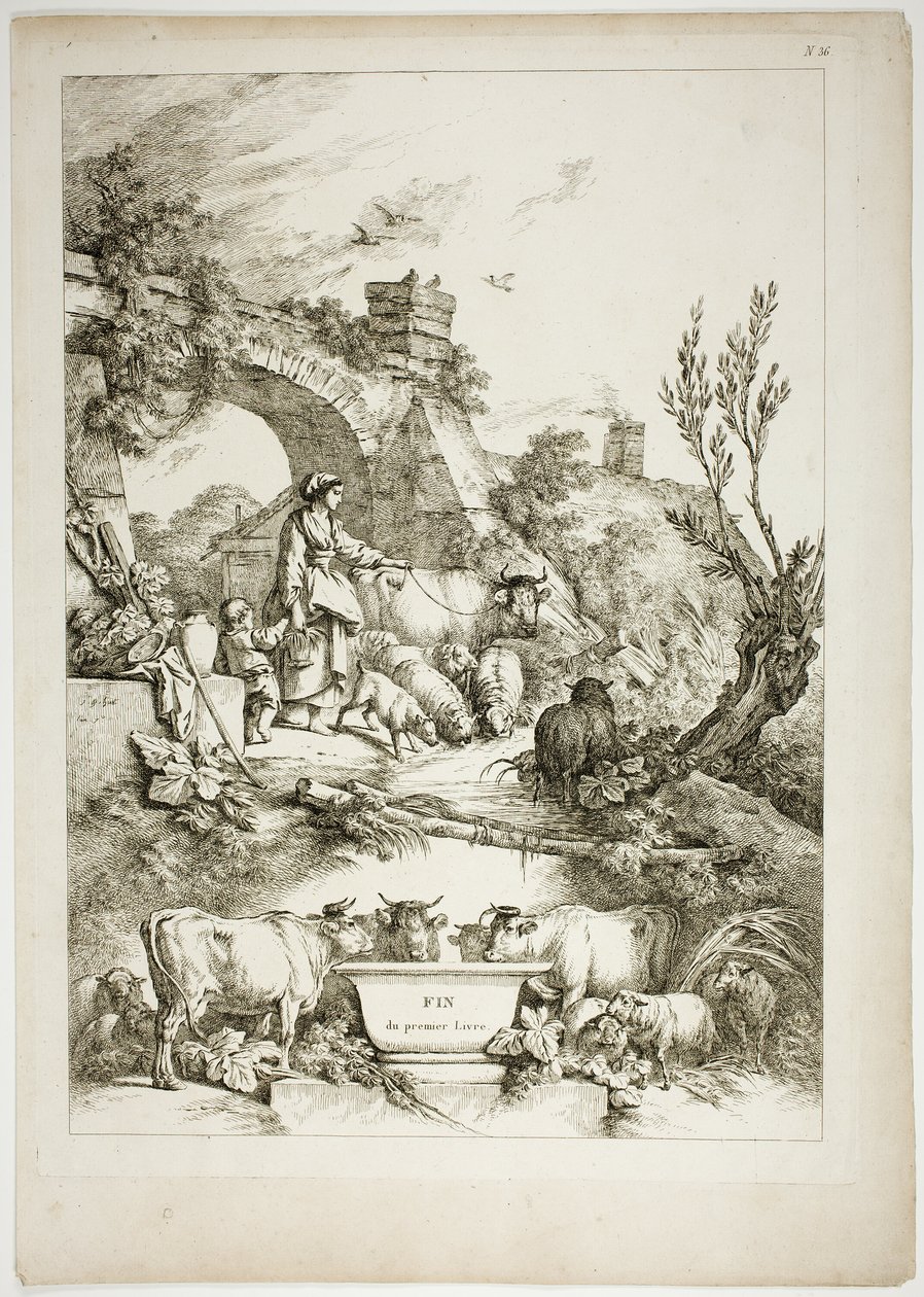 Plåt 36 av 38 från Oeuvres de J. B. Huet av Jean Baptiste Huet