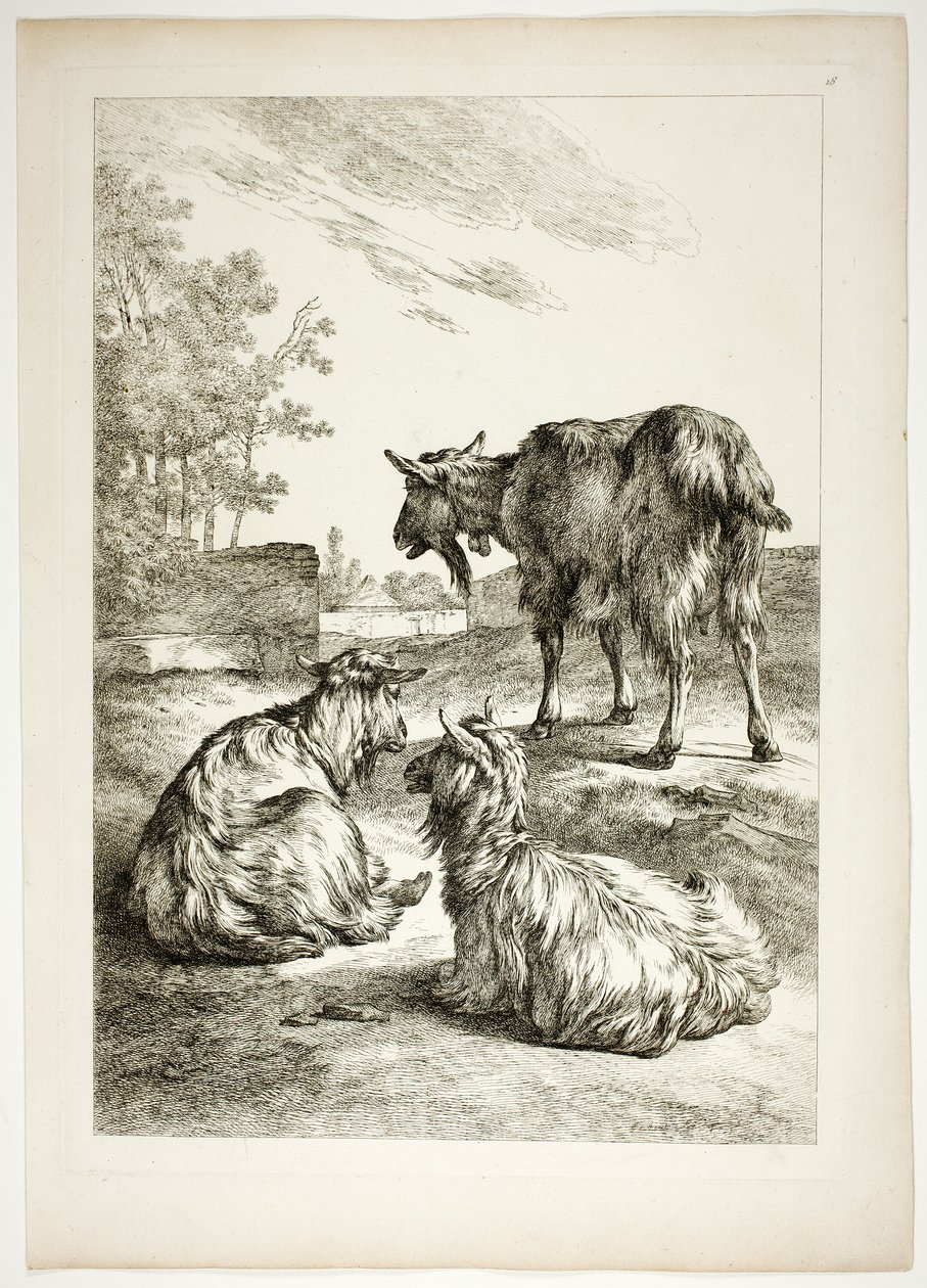 Platta arton av 38 från Oeuvres de J. B. Huet av Jean Baptiste Huet