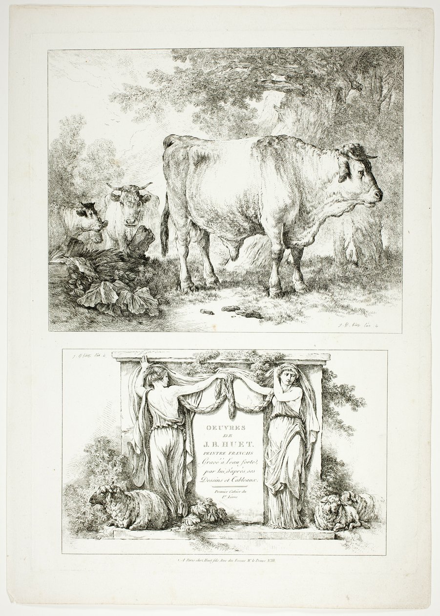 Tallrik en av 38 från Oeuvres de J. B. Huet av Jean Baptiste Huet