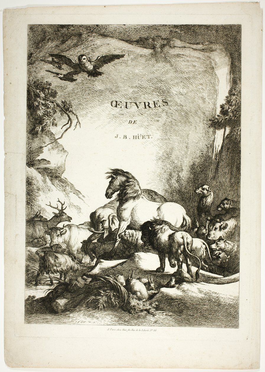 Titelsida från Oeuvres de J. B. Huet av Jean Baptiste Huet
