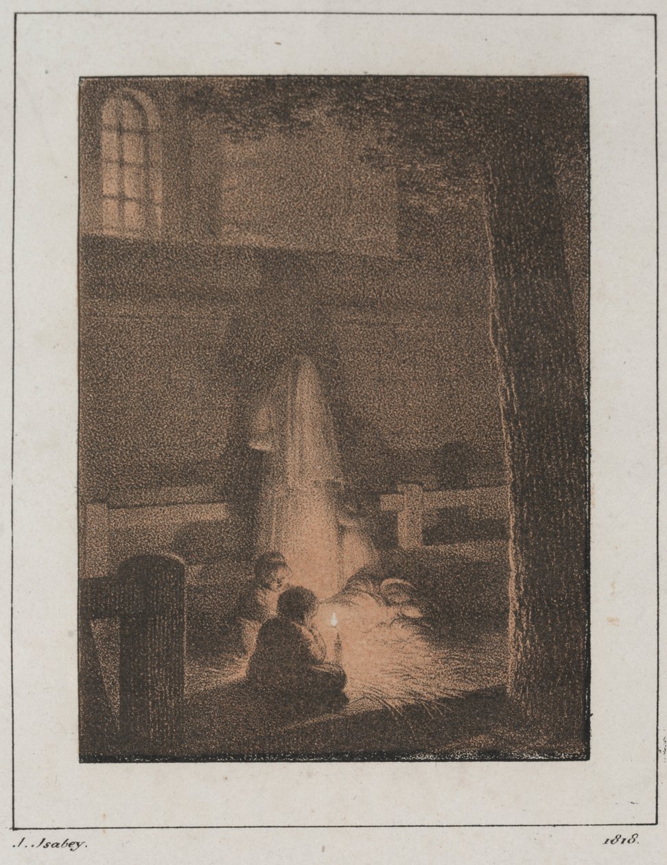 Barn med ljus av Jean Baptiste Isabey