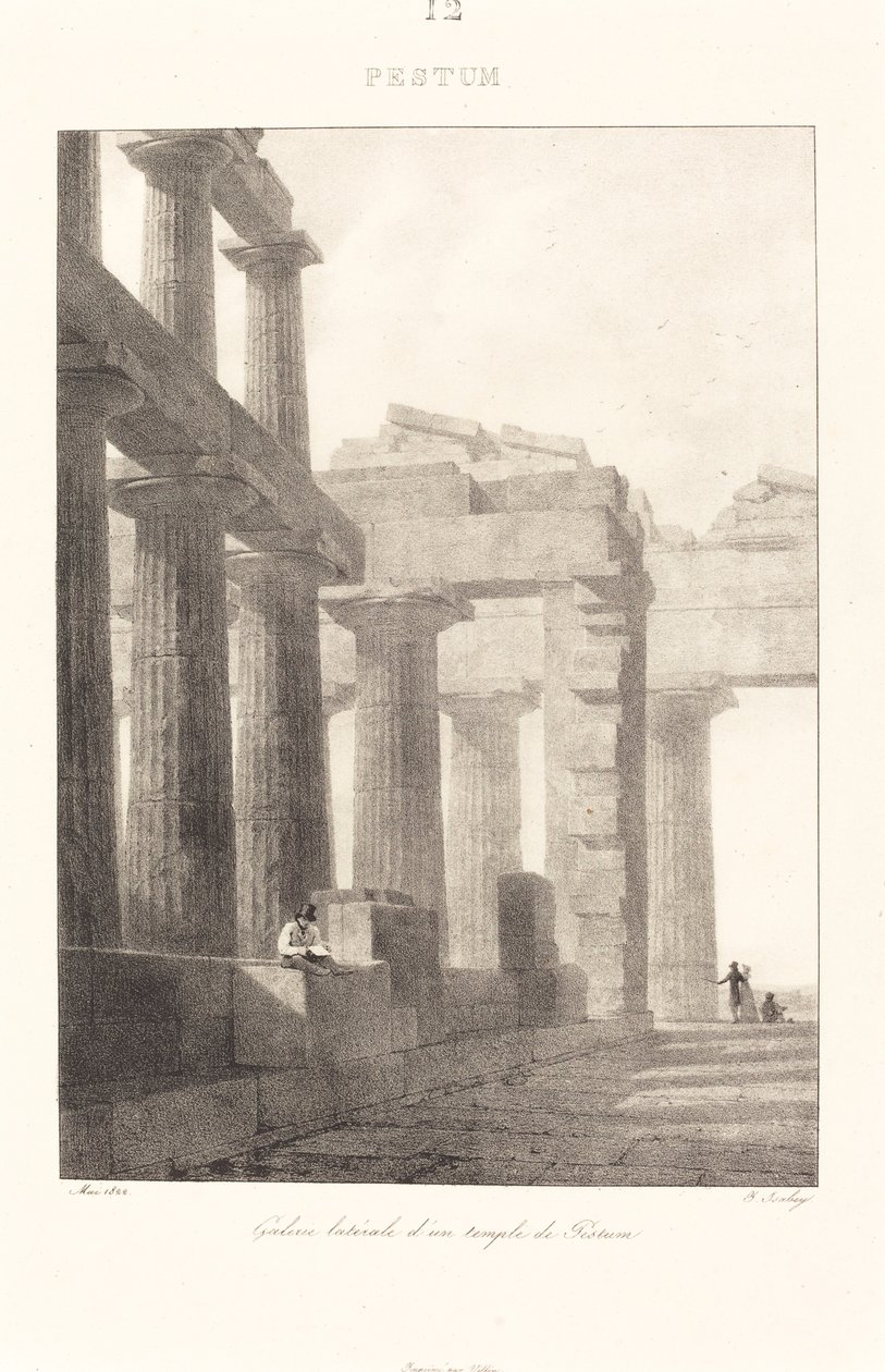 Sidogalleri av ett tempel i Paestum av Jean-Baptiste Isabey
