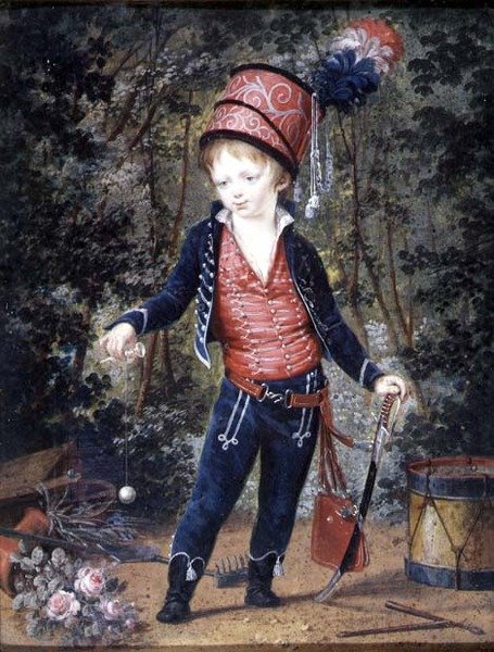 Napoleon Francois Joseph Charles Bonaparte, hertig av Reichstadt (1811-32), son till kejsar Napoleon I, ca 1814 (wc på elfenben) av Jean Baptiste Isabey