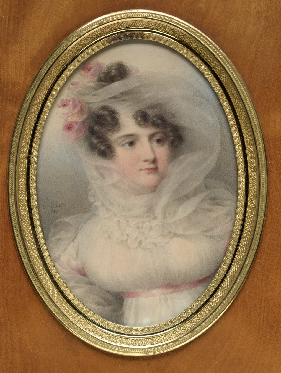 Porträtt av Hortense de Perregaux, hertiginna av Ragusa, 1818. av Jean Baptiste Isabey