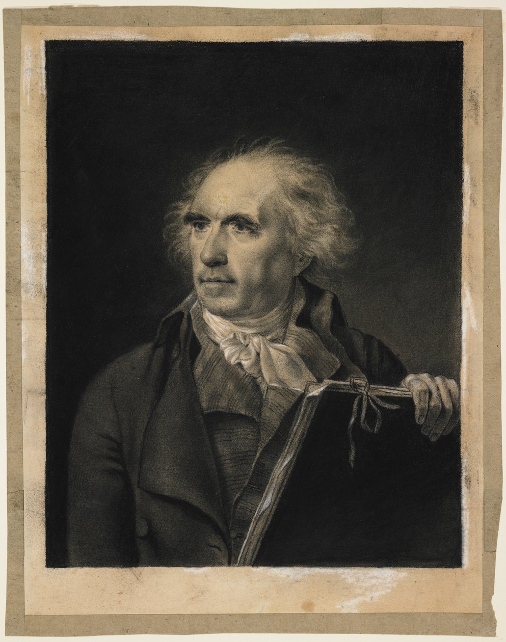 Porträtt av Hubert Robert, ca 1798-99 (svart och vit krita) av Jean Baptiste Isabey