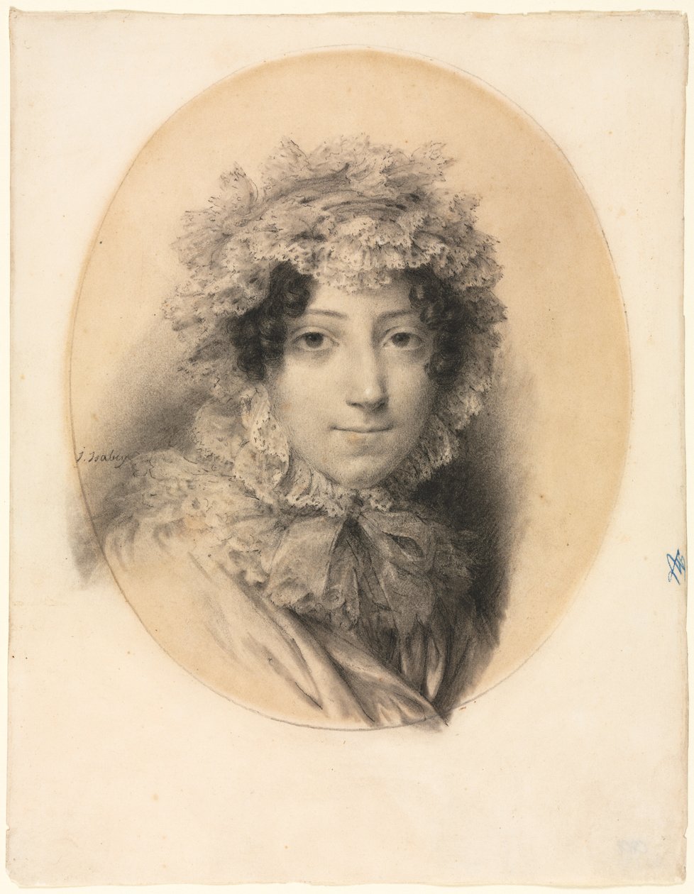 Porträtt av en dam, 1767-1855. av Jean Baptiste Isabey