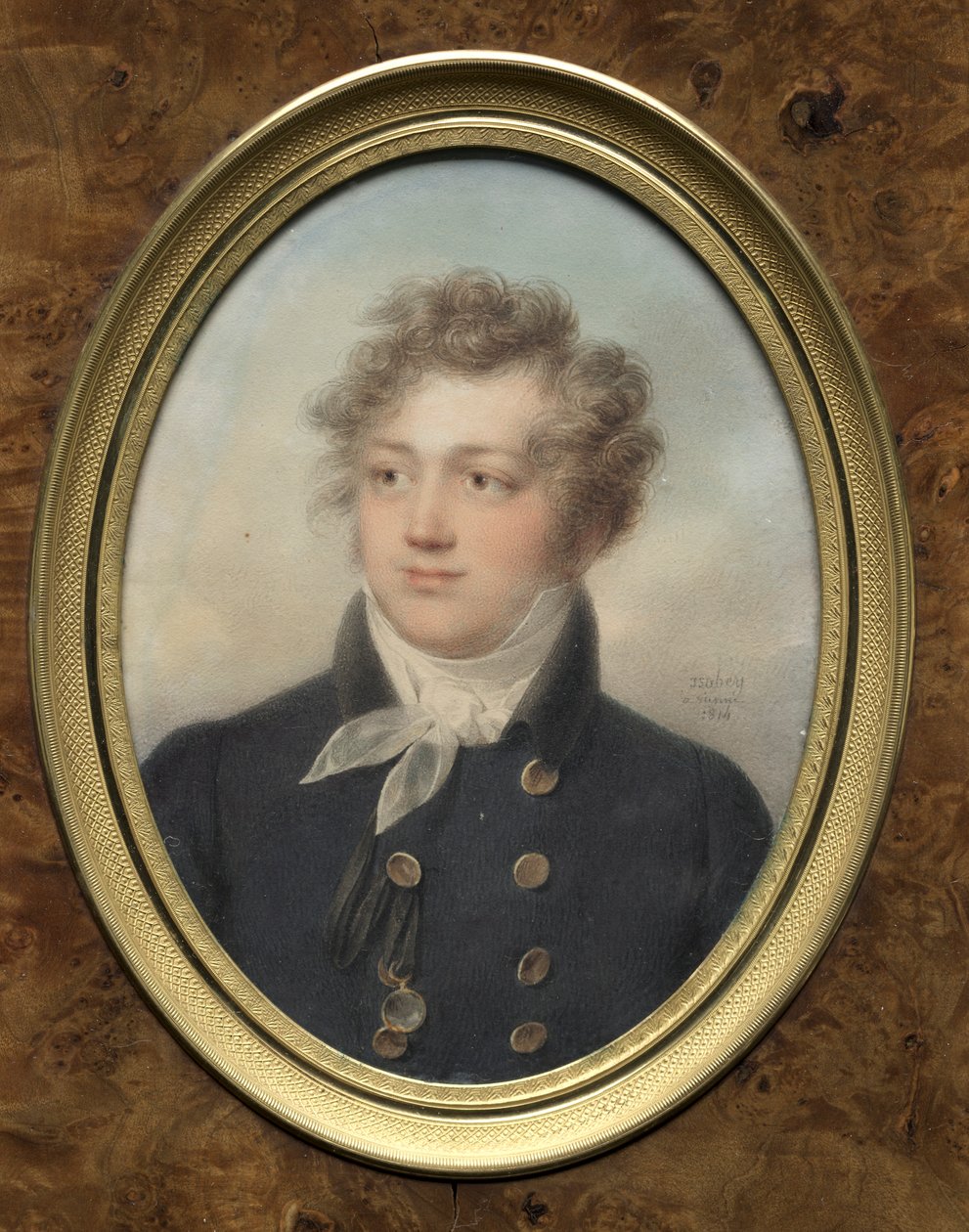 Porträtt av en man, möjligen Alexander I, Rysslands kejsare, 1814. av Jean Baptiste Isabey