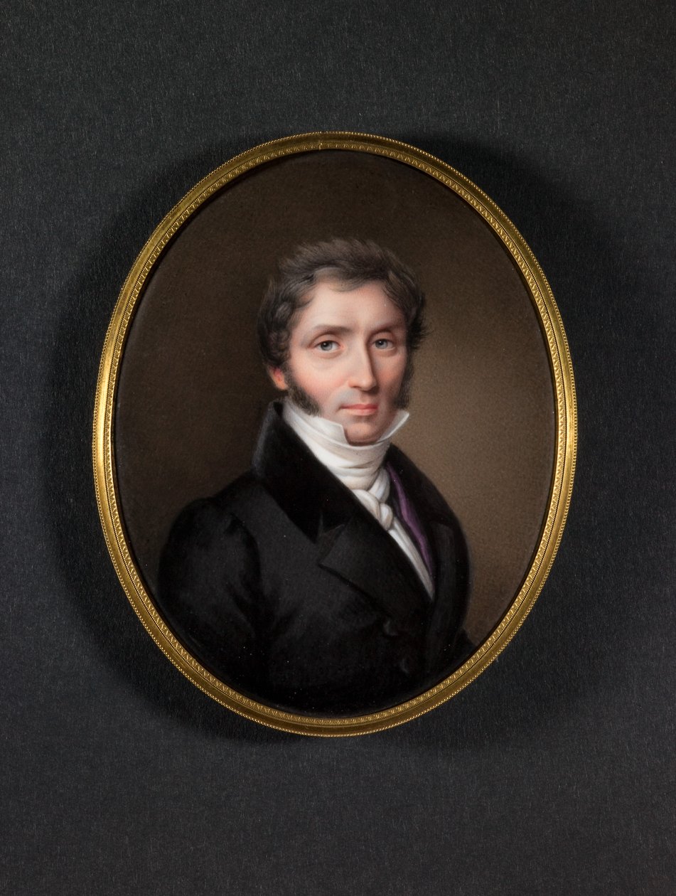 Man i mörk rock (emalj på koppar) av Jean Baptiste Joseph Duchesne
