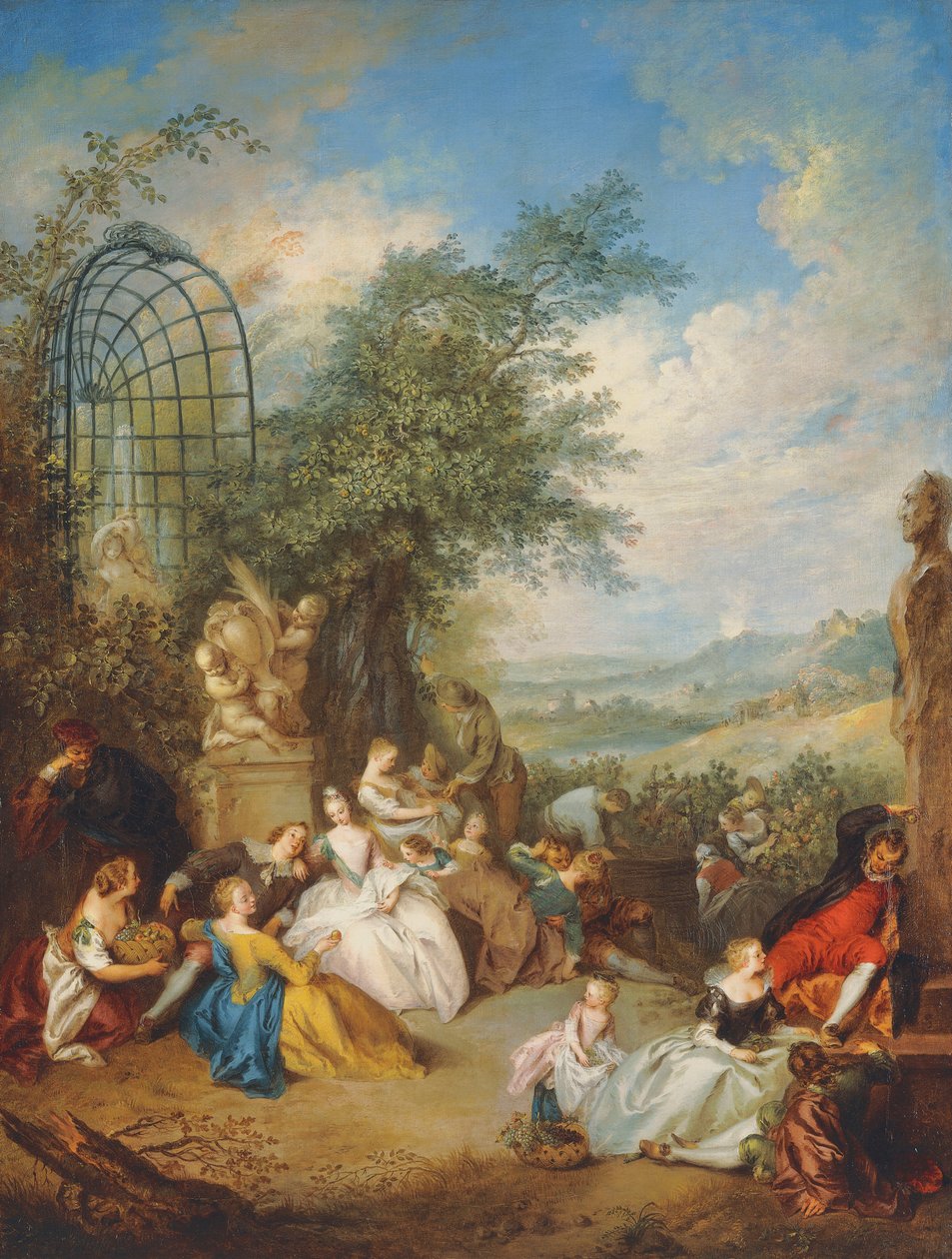 En fete Champetre under druvskörden, av Jean Baptiste Joseph Pater