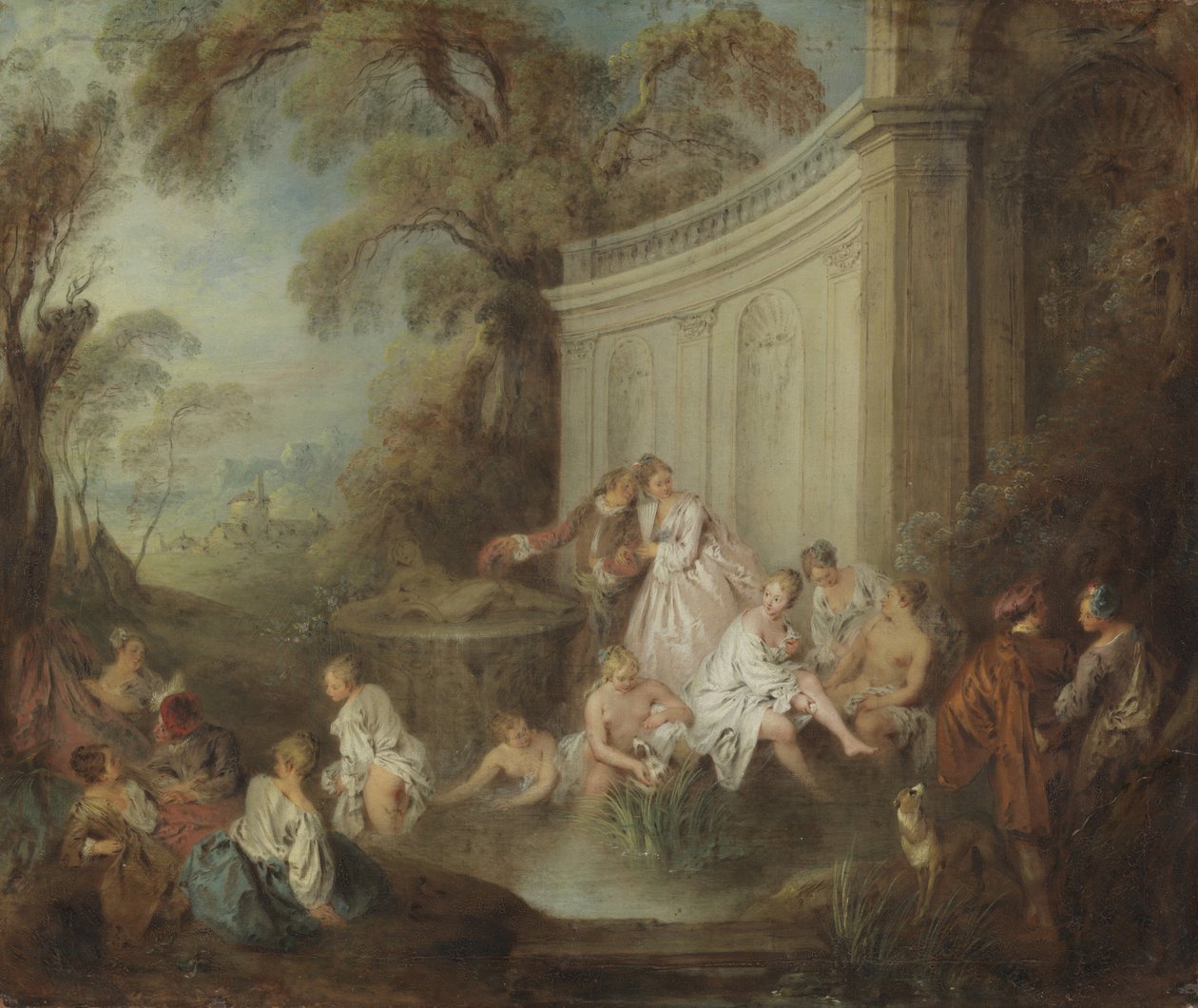 Badande i en park av Jean Baptiste Joseph Pater