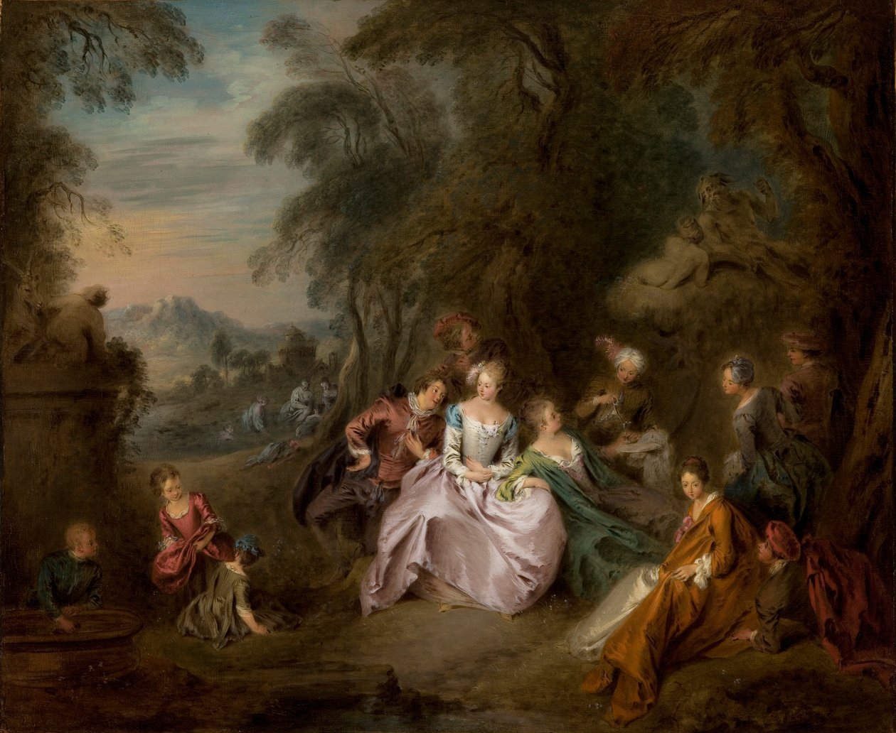 Vila i en park av Jean Baptiste Joseph Pater