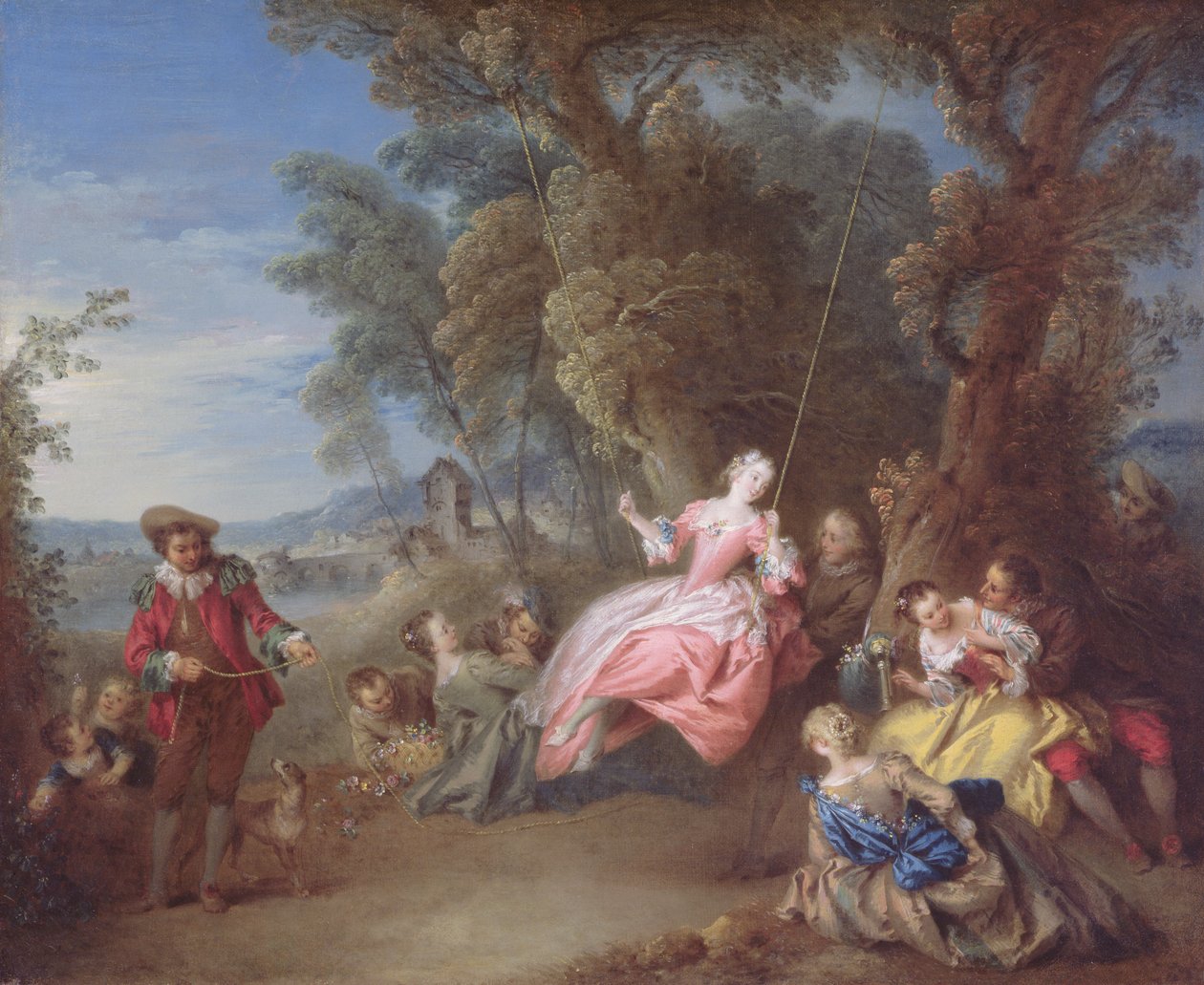 The Swing (olja på duk) av Jean Baptiste Joseph Pater