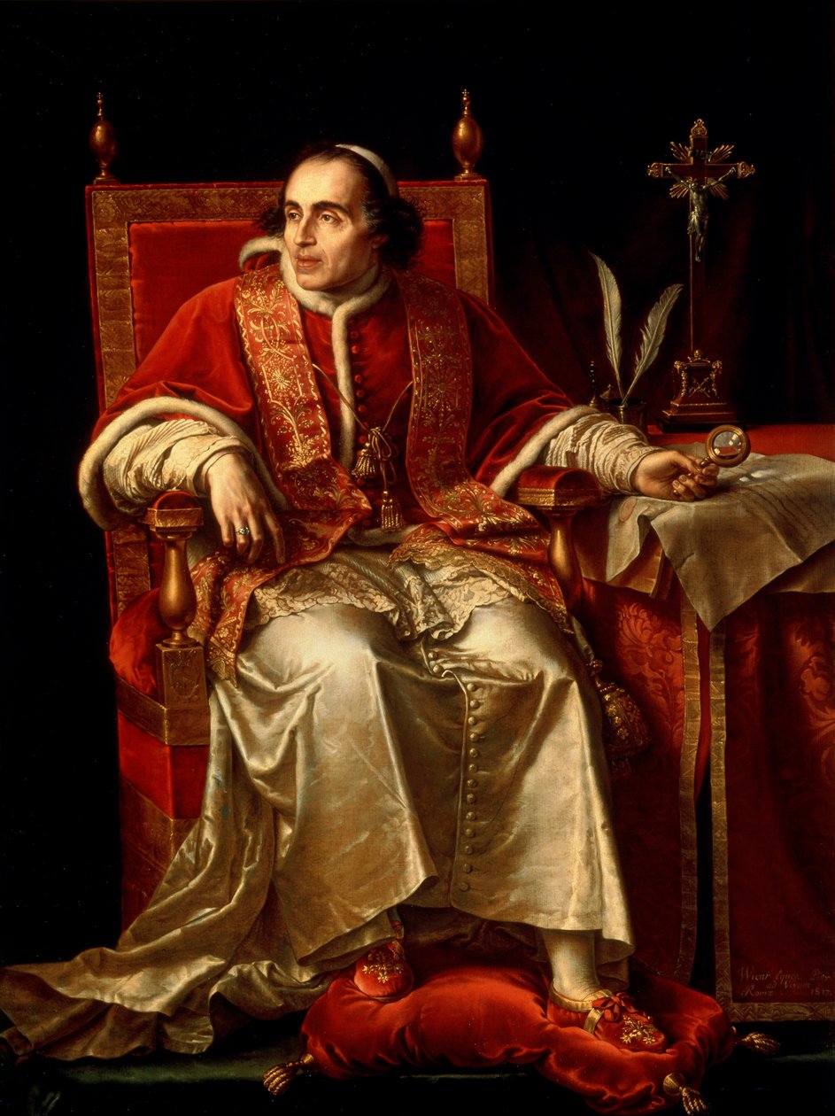 Porträtt av påven Pius VII, 1817 av Jean Baptiste Joseph Wicar