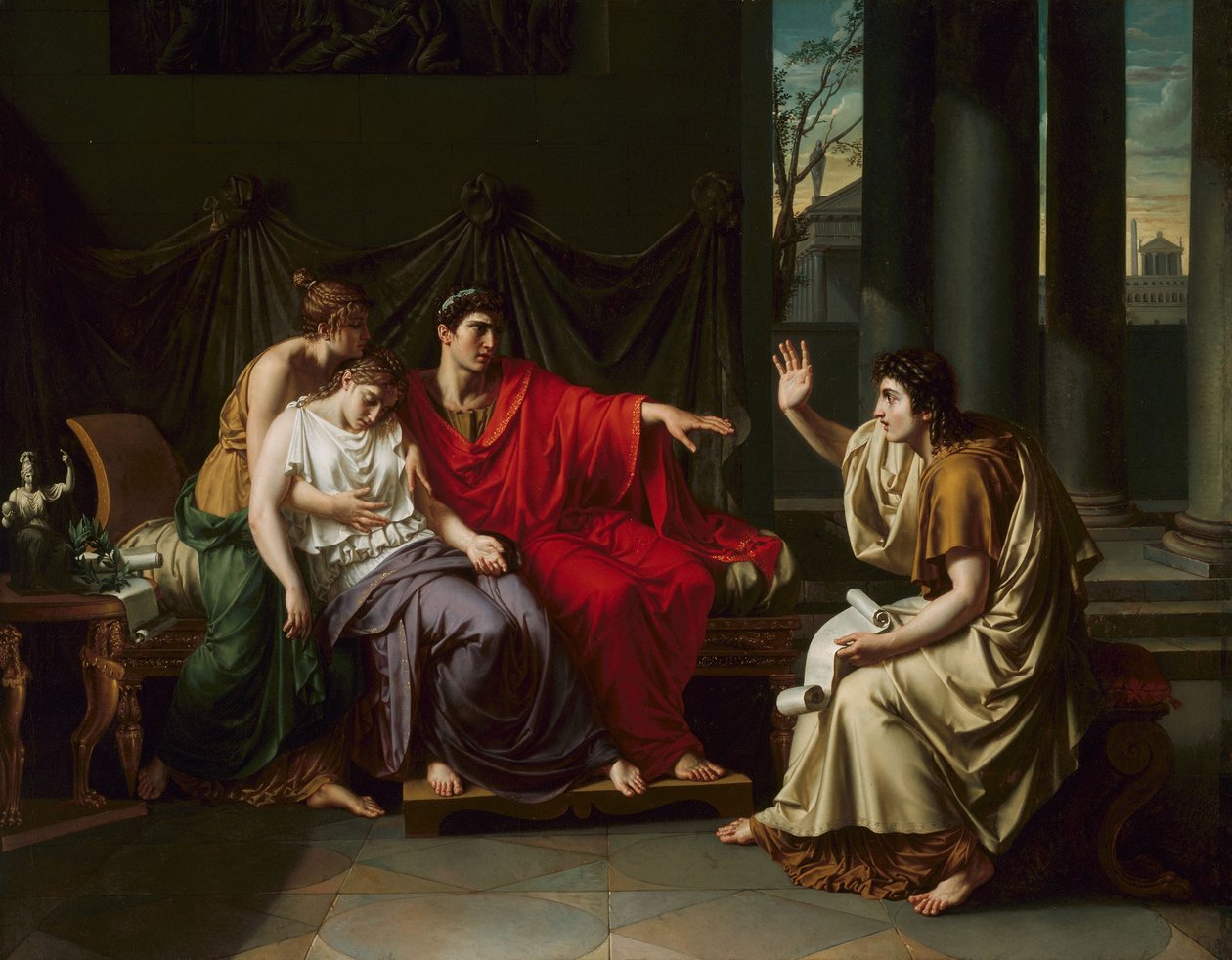 Vergilius läser "Aeneiden" för Augustus, Octavia och Livia av Jean Baptiste Joseph Wicar
