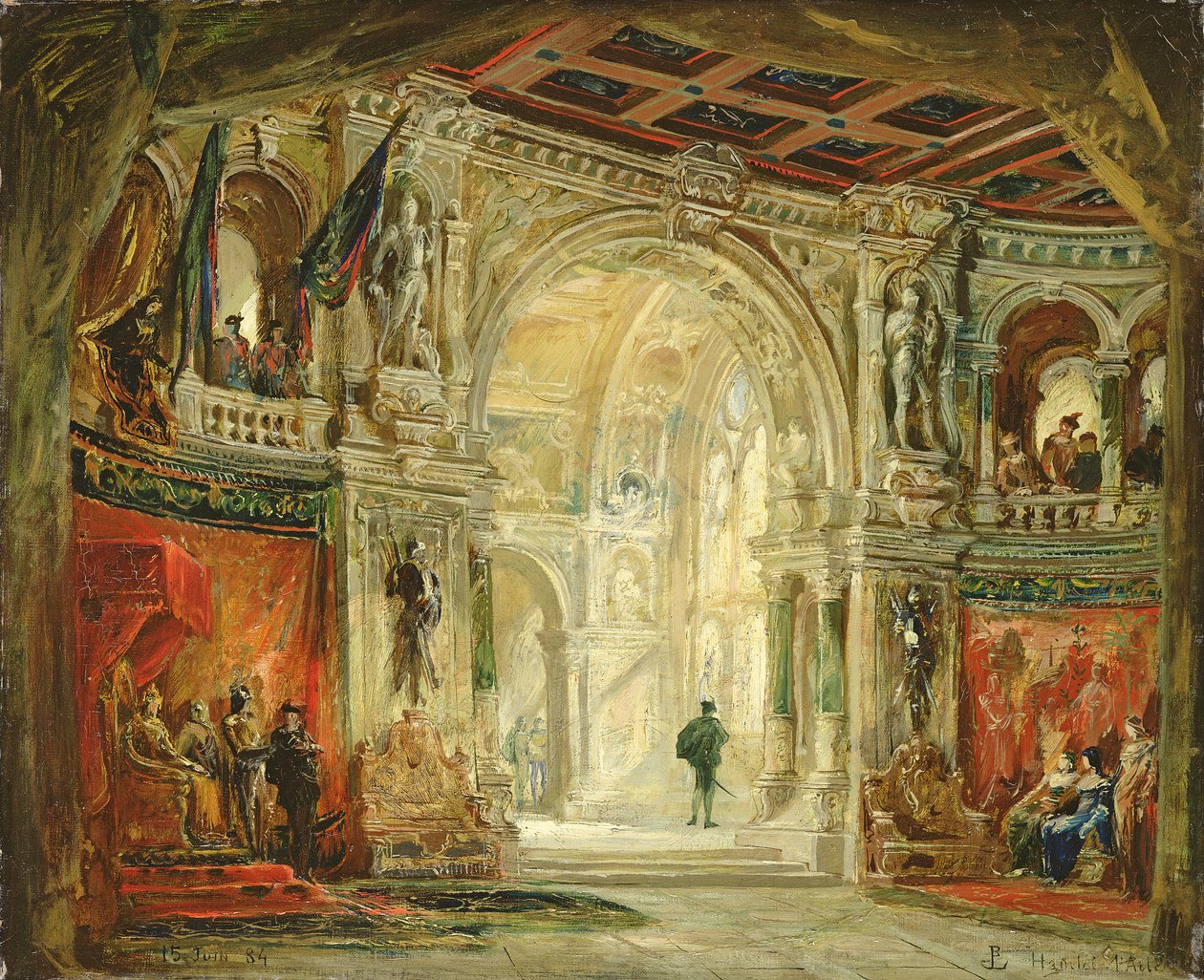 Hamlet, akt I, 1884 av Jean Baptiste Lavastre