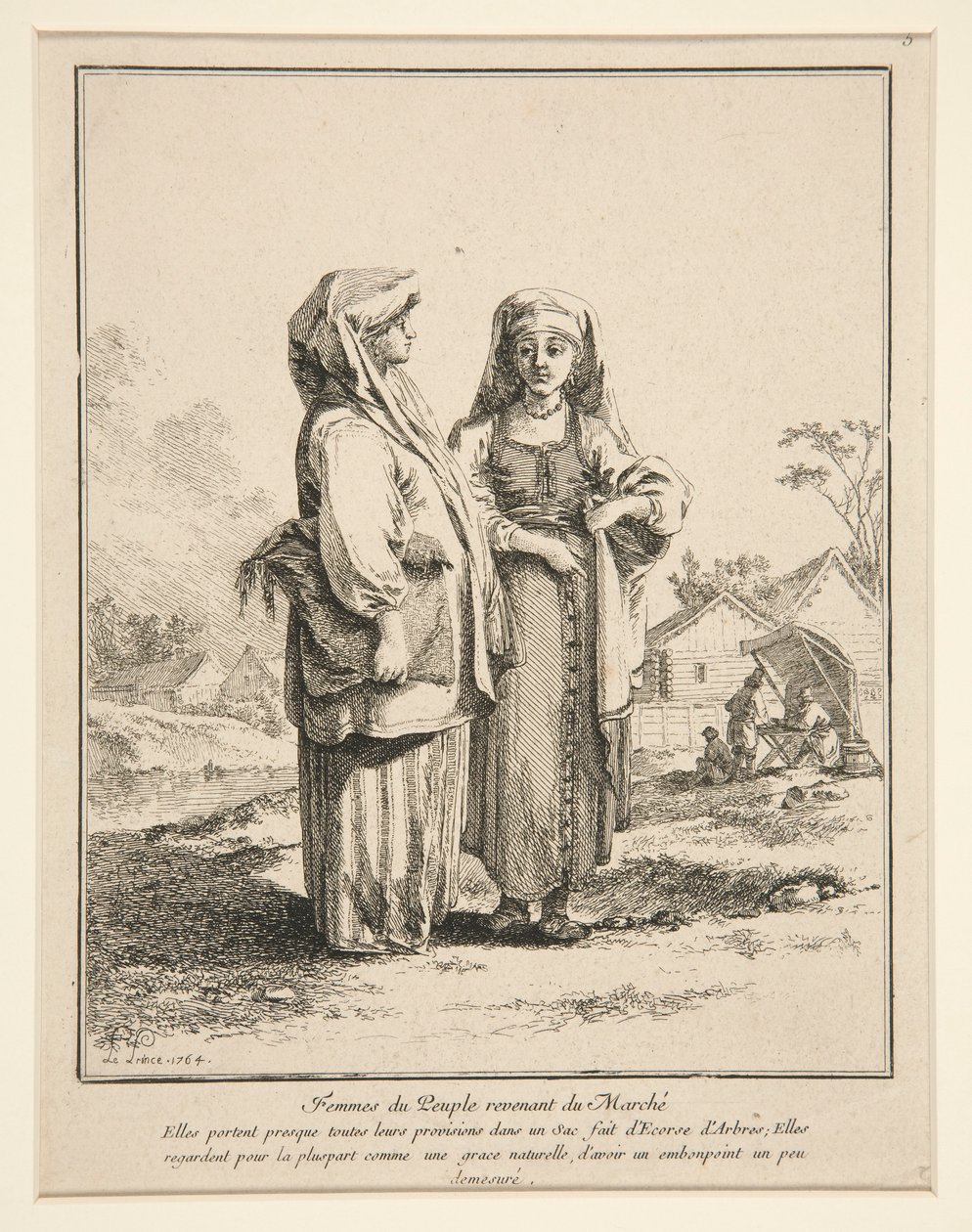 Femmes du Peuple Revenant du March? (Kvinnor av folket som återvänder från marknaden) av Jean Baptiste Le Prince