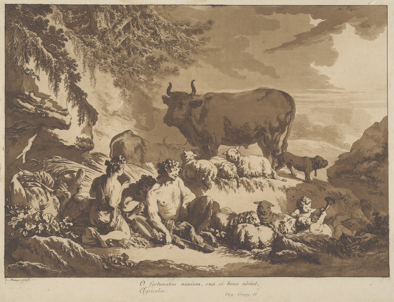 O hur oerhört lyckliga kunde bönder vara, 1768 av Jean Baptiste Le Prince
