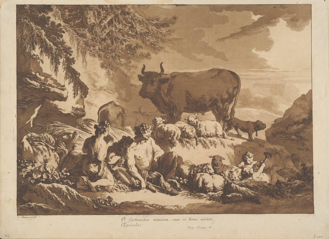O Hur oerhört lyckliga kunde bönder vara, om de bara kunde räkna sina välsignelser av Jean Baptiste Le Prince
