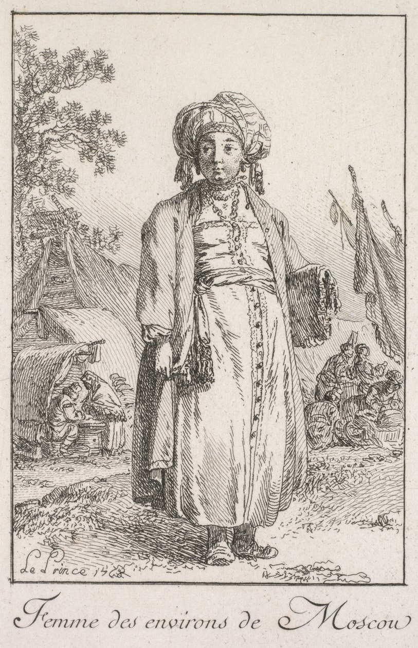 Kvinna från Moskvas förorter, 1768. av Jean-Baptiste Le Prince