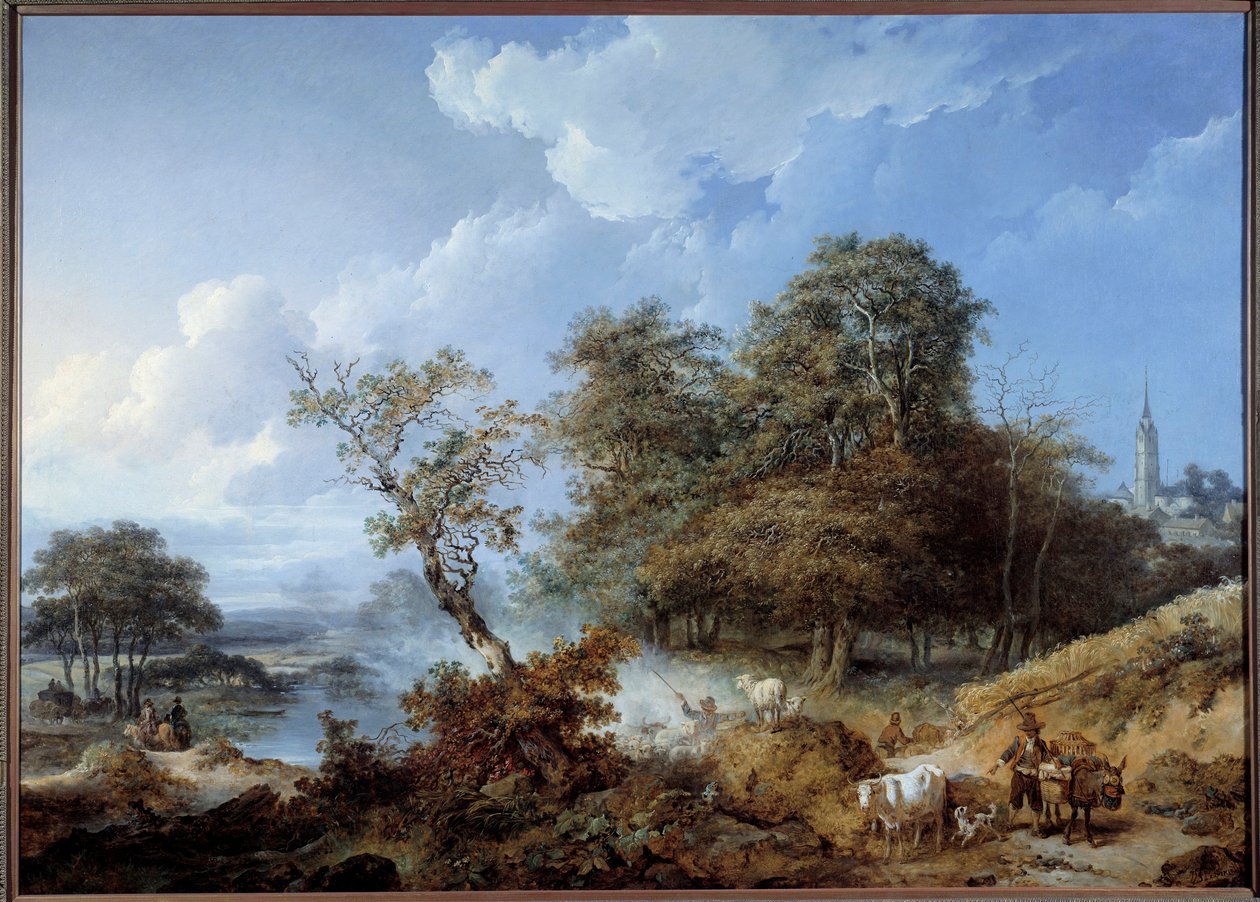 Anime landskap. Målning av Jean-Baptiste Leprince (1734-1781) av Jean Baptiste Leprince