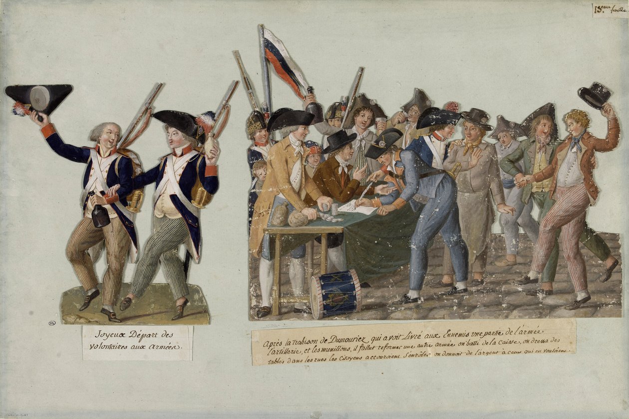 Avgången av de frivilliga för de revolutionära arméerna, ca. 1793. av Jean Baptiste Lesueur