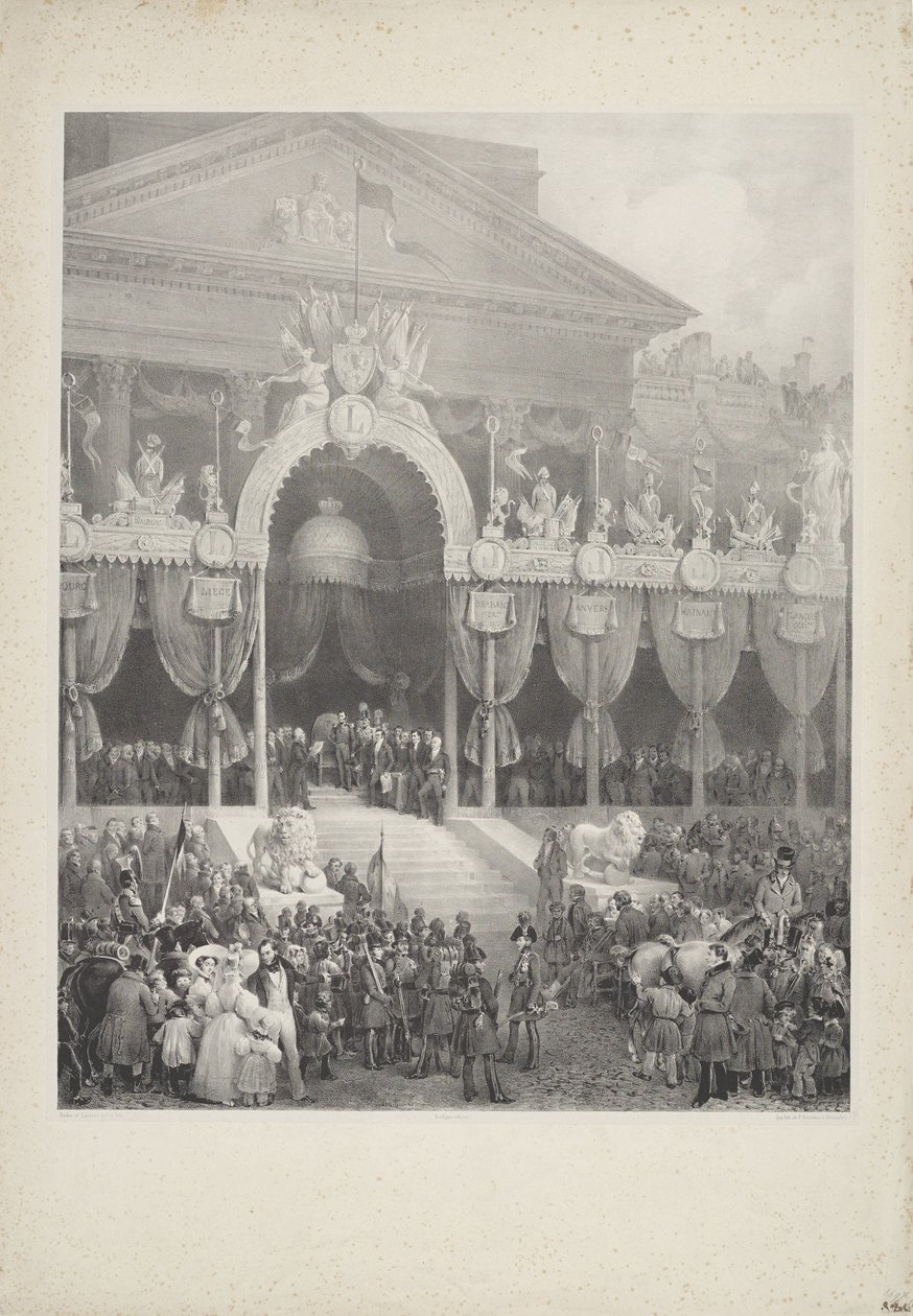 Invigning av Leopold I som kung av belgarna, 1831 av Jean Baptiste Madou