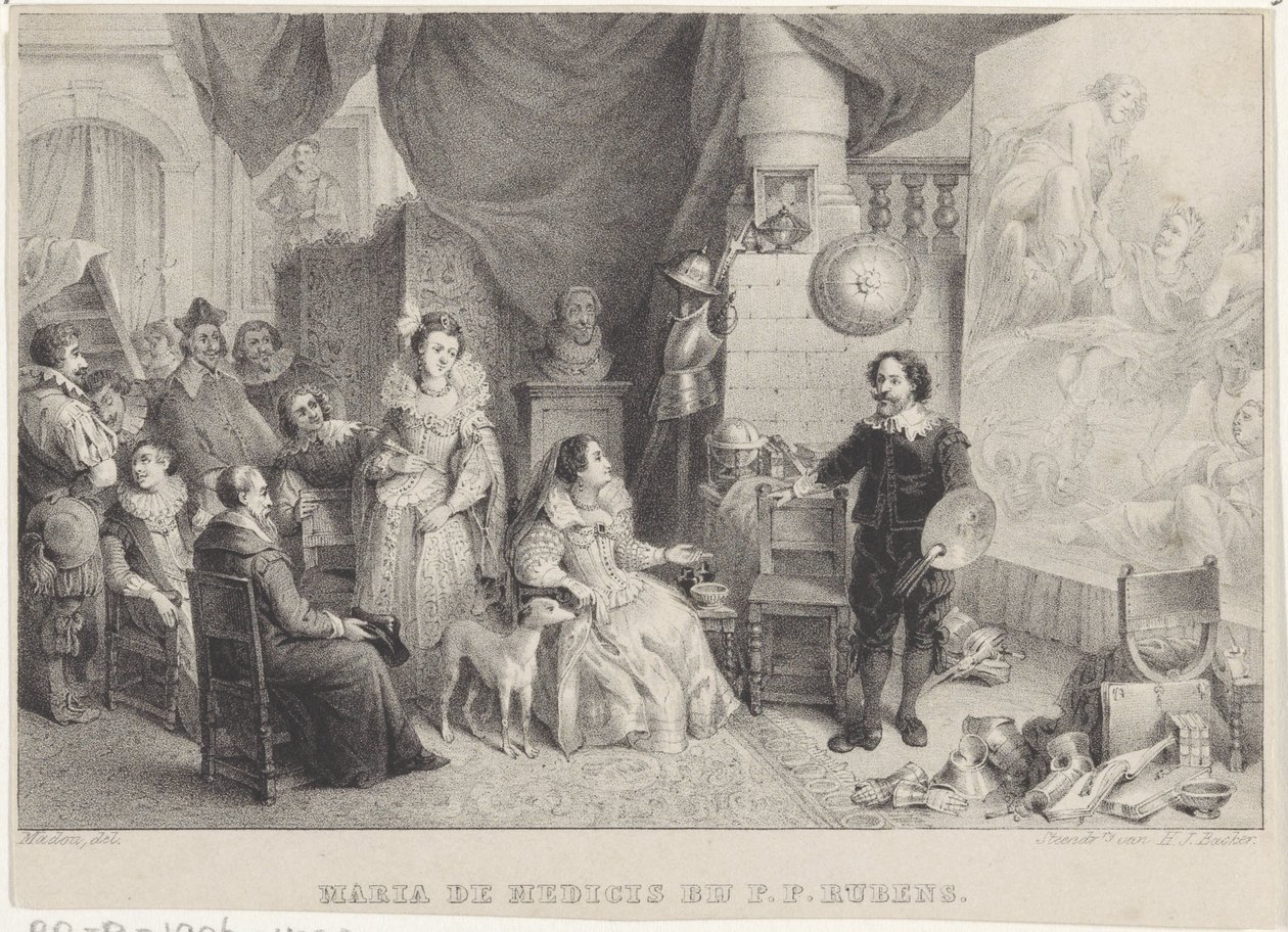 Maria de Medici med Rubens i sin studio av Jean Baptiste Madou