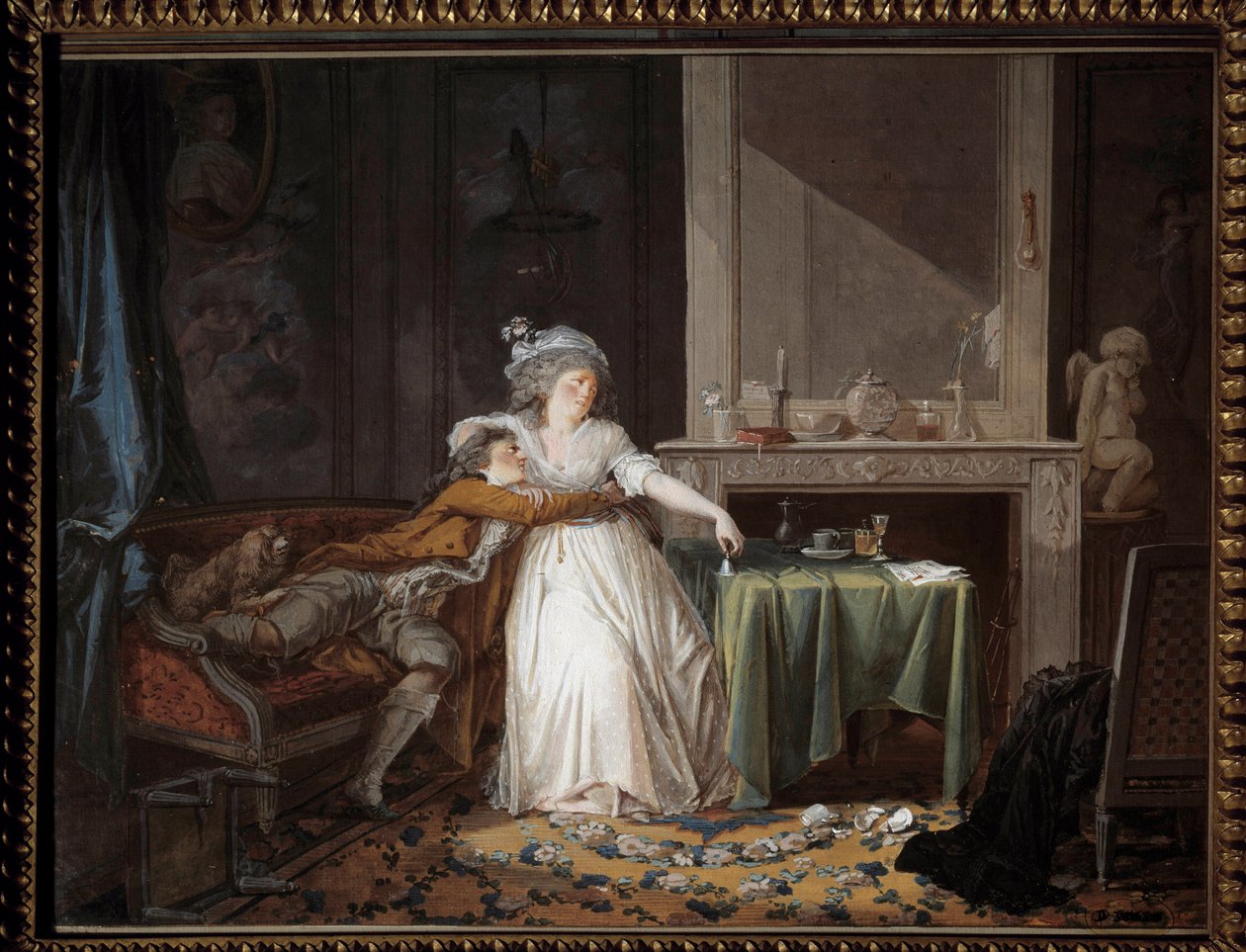 Den trasiga koppen. Målning av Jean Baptiste Mallet (1759-1835) av Jean Baptiste Mallet
