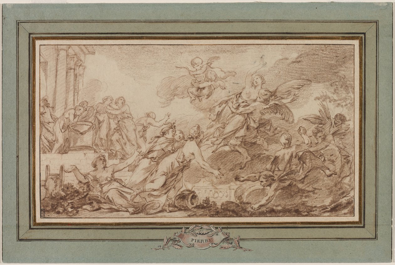 Boreas kidnappar Oreithyia, ca. 1755-1760. av Jean Baptiste Marie Pierre