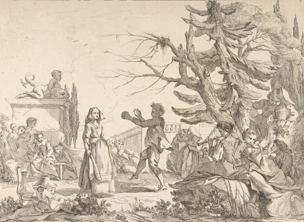 Improviserad dans Den improviserade balen, 1742. av Jean Baptiste Marie Pierre