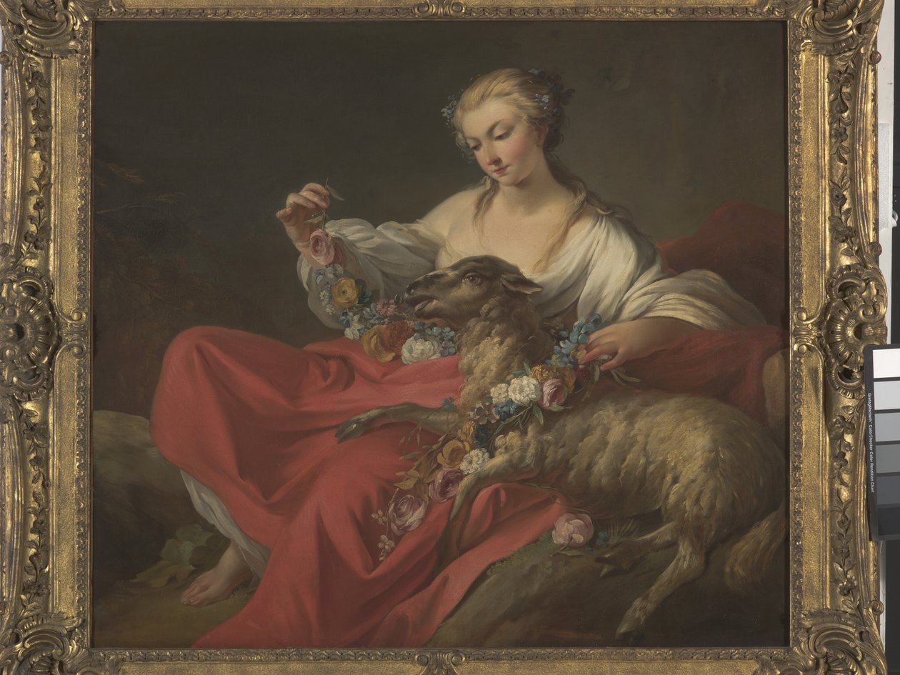 Favoritlammet (Le Mouton Favori) (olja på duk) av Jean Baptiste Marie Pierre