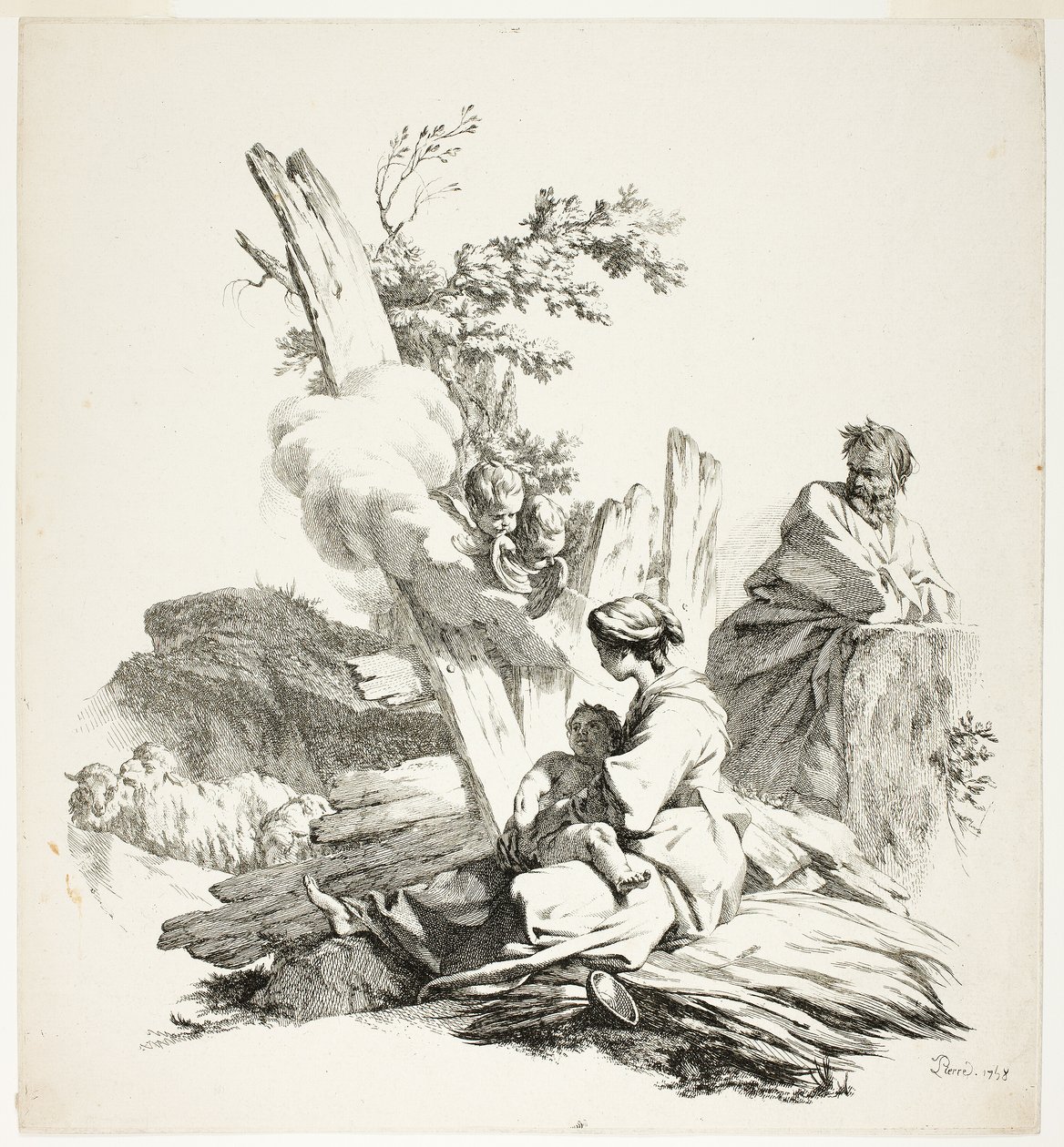 Flykten till Egypten av Jean Baptiste Marie Pierre