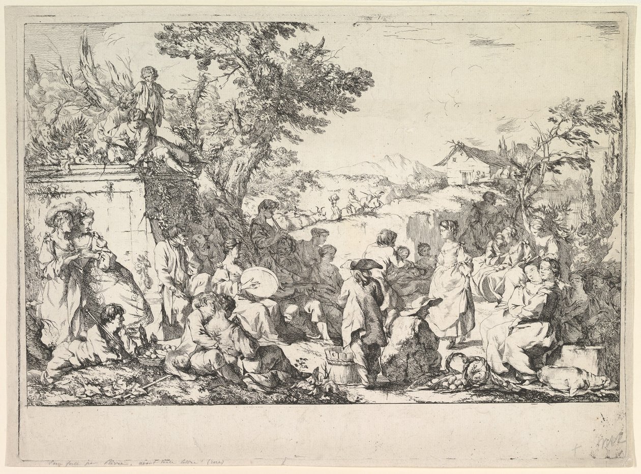 Village Festival Village festival på den romerska landsbygden, ca. 1735-40. av Jean Baptiste Marie Pierre