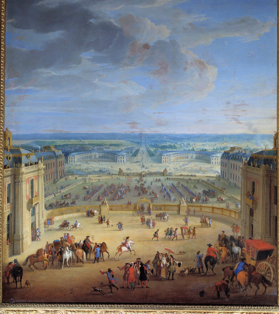 Les Ecuries sett från slottet i Versailles, tagna från marmorgården, Francoise d