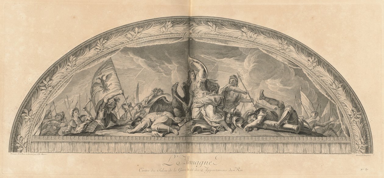 Tyskland, Krigssalongens centrum bredvid kungens kamrar (Tyskland, Krigssalongens centrum bredvid kungens kamrar) [pl. 37] av Jean Baptiste Masse