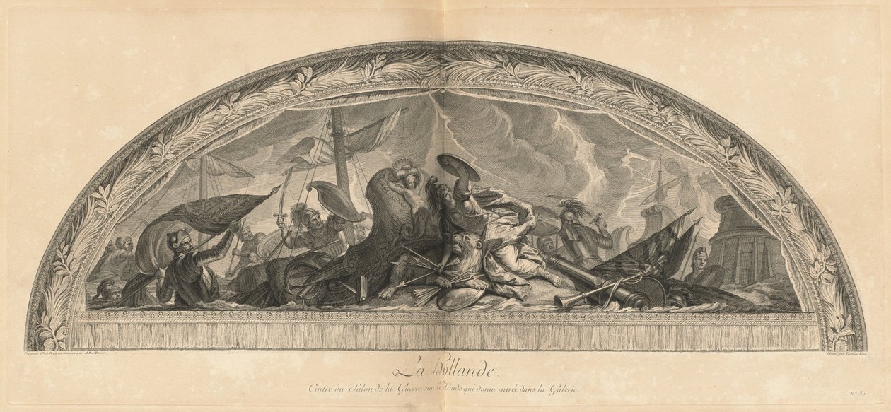 Holland, Center of the Salon of War in the Arcade som öppnar in i galleriet (Holland, Center of the Salon of War in the Arcade som öppnar in i galleriet) [pl. 39] av Jean Baptiste Masse