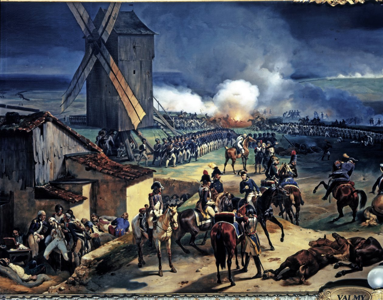 FRANSKA REVOLUTIONEN: Slaget vid Valmy, 20/9/1792.detail av Jean Baptiste Mauzaisse