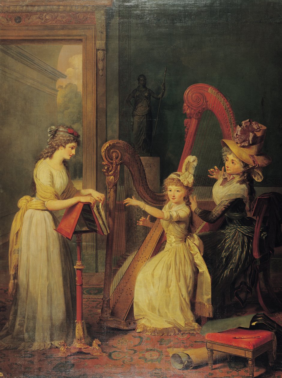Harpa lektion som Madame de Genlis gav till Mademoiselle d